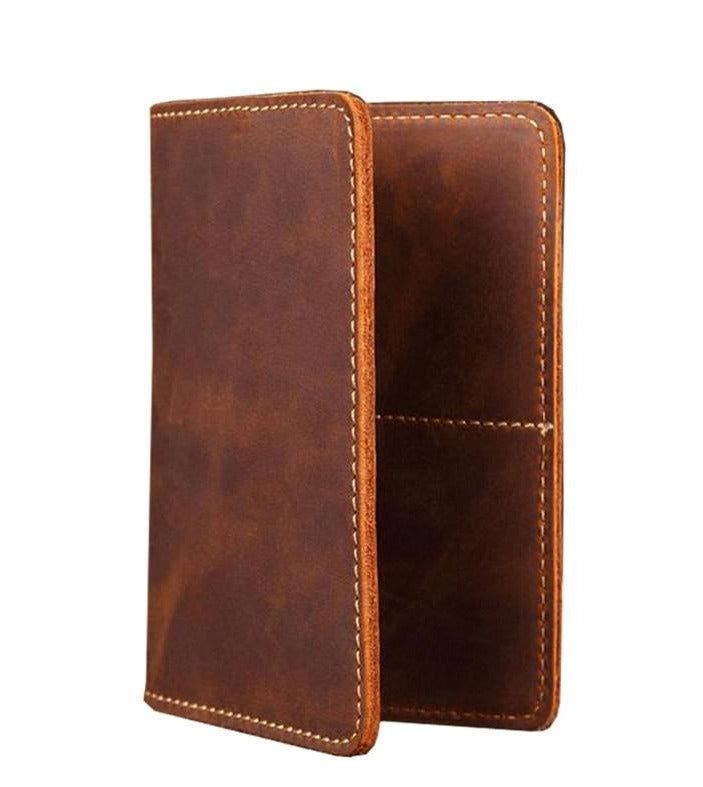 STEEL HORSE LEATHER Priam Handmade Leather Passport Cover in Brown 