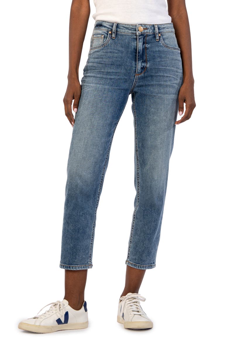 KUT from the Kloth Naomi Crop Straight Leg Girlfriend Jeans, Main, color, 