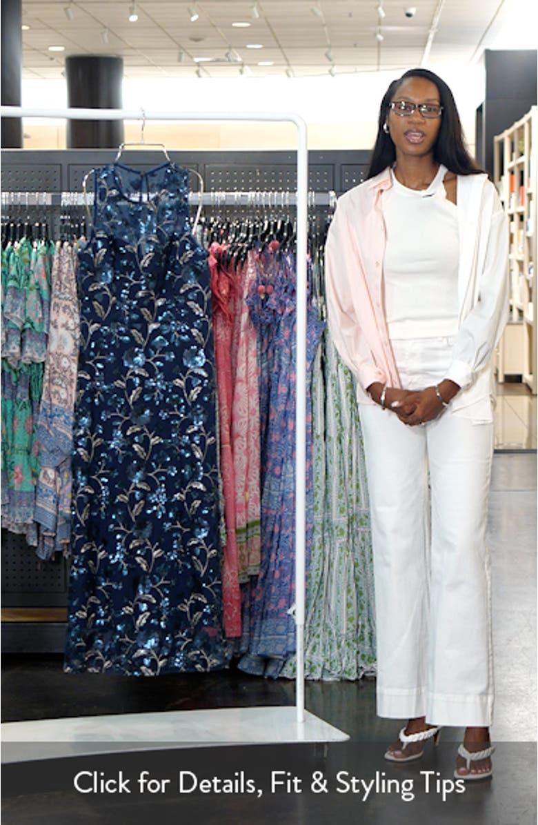 Sequin Floral Fit & Flare Cocktail Dress, sales video thumbnail