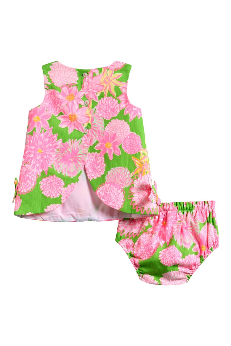 Baby Lilly Cotton Shift Dress & Bloomers Set, Alternate, color, MULTI SEASIDE GARDEN OVERPRINT