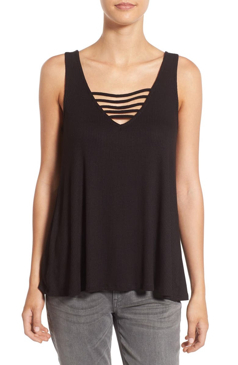 Socialite Strappy Rib Knit Tank, Main, color, 
