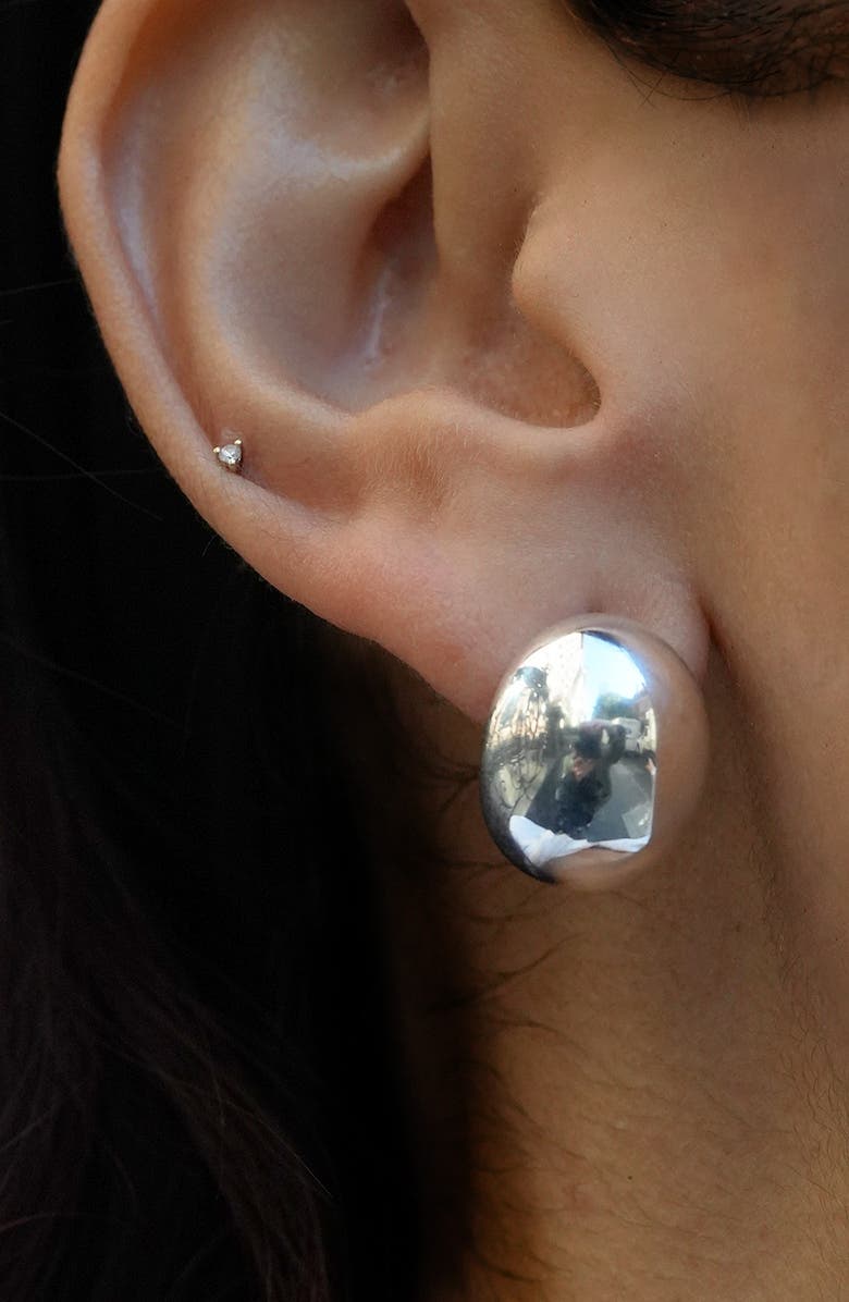 ARGENTO VIVO Dome Hoop Earrings, Alternate, color, Silver