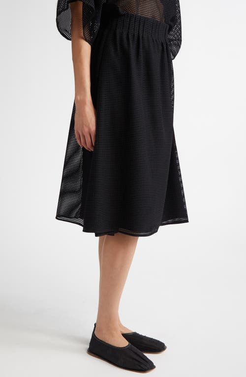 Fforme Bruce Pintuck Geometric Lace Skirt In Black