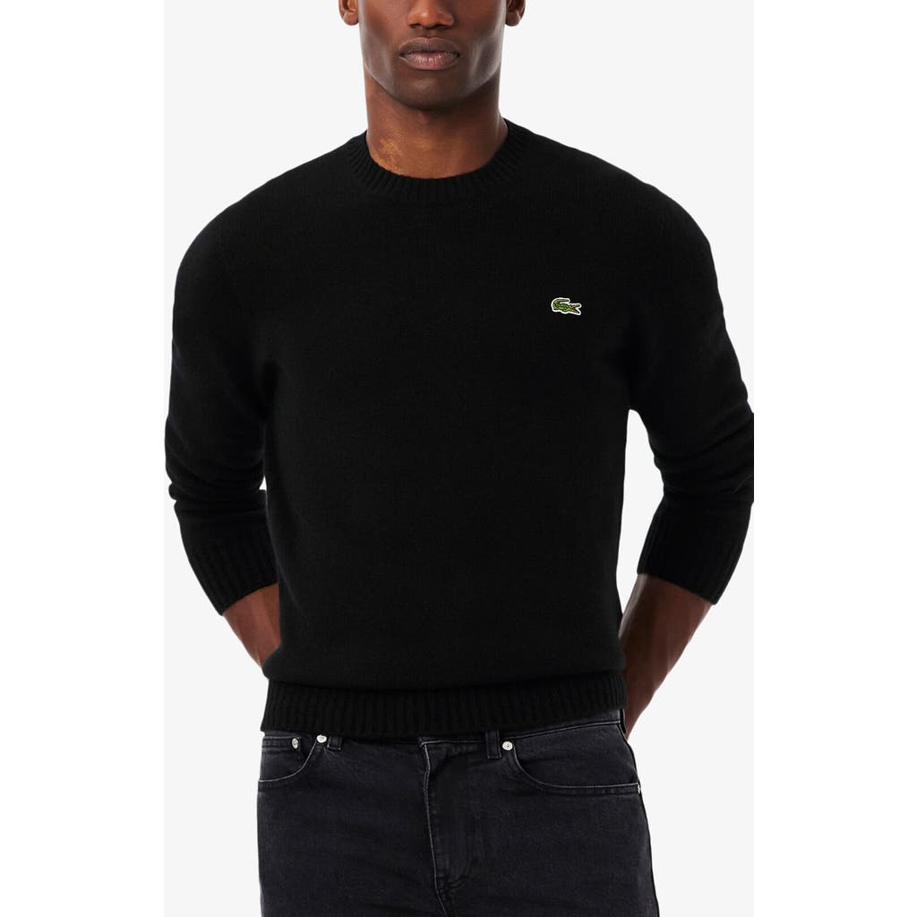 Lacoste Logo Pullover In Black