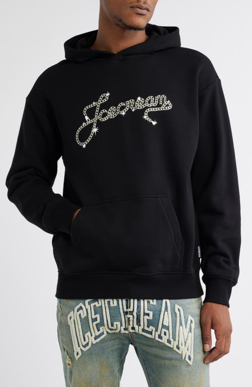 ICECREAM Chain Logo Graphic Hoodie in Black 