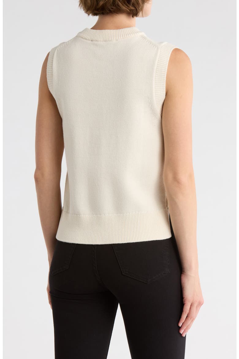 Mozart Sleeveless Cotton Sweater Vest, Alternate, color, CREAM