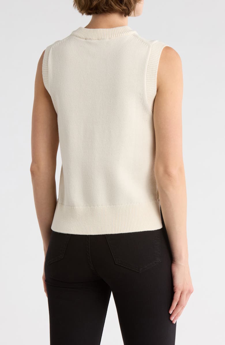 French Connection Mozart Sleeveless Cotton Sweater Vest, Alternate, color, Cream