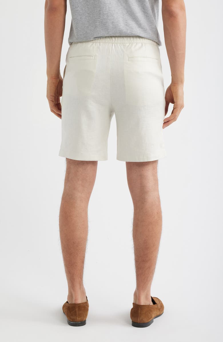 Bugatchi Aerolinen Linen Blend Shorts, Alternate, color, Ivory