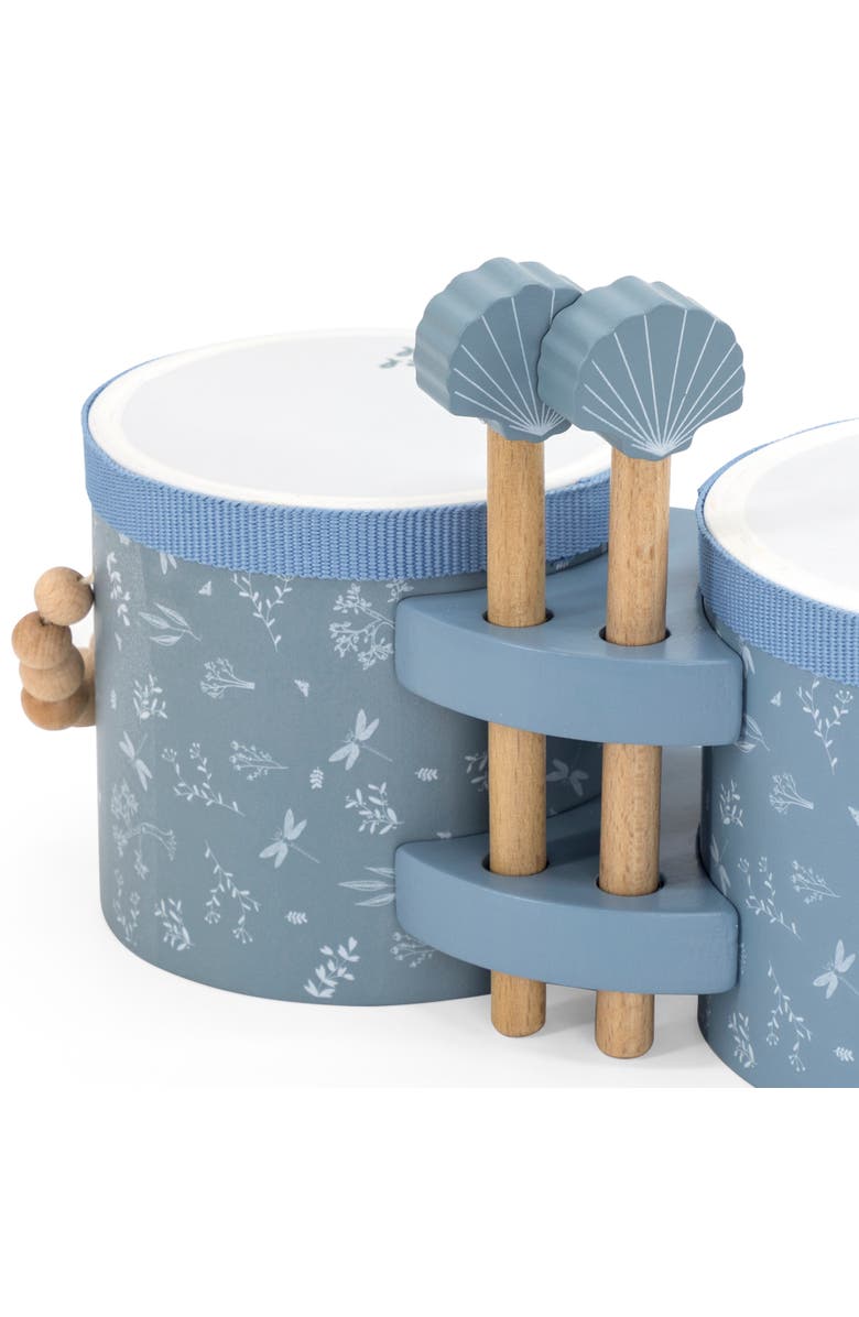 Label Label Wooden Bongos Blue, 2 Drum Sticks, Carry Handles, Ages 2+, Alternate, color, Multicolored