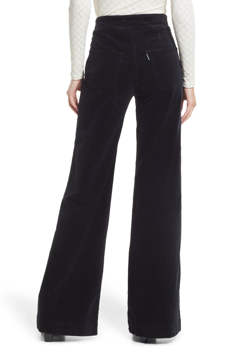 ASKK NY Brighton High Waist Button Fly Velveteen Wide Leg Jeans, Alternate, color, 