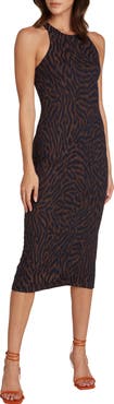 matty m. Kaia Animal Print Midi Dress