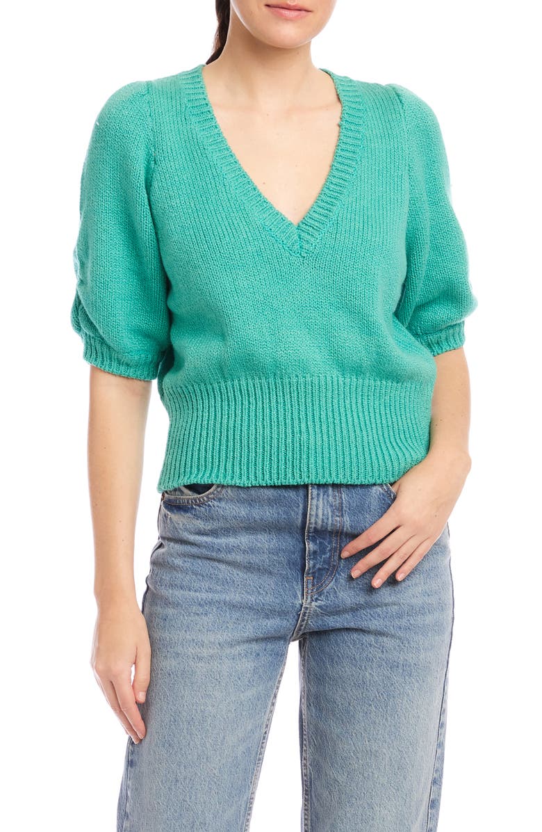 FIFTEEN TWENTY Bennet Shirred Sleeve Sweater, Main, color, 