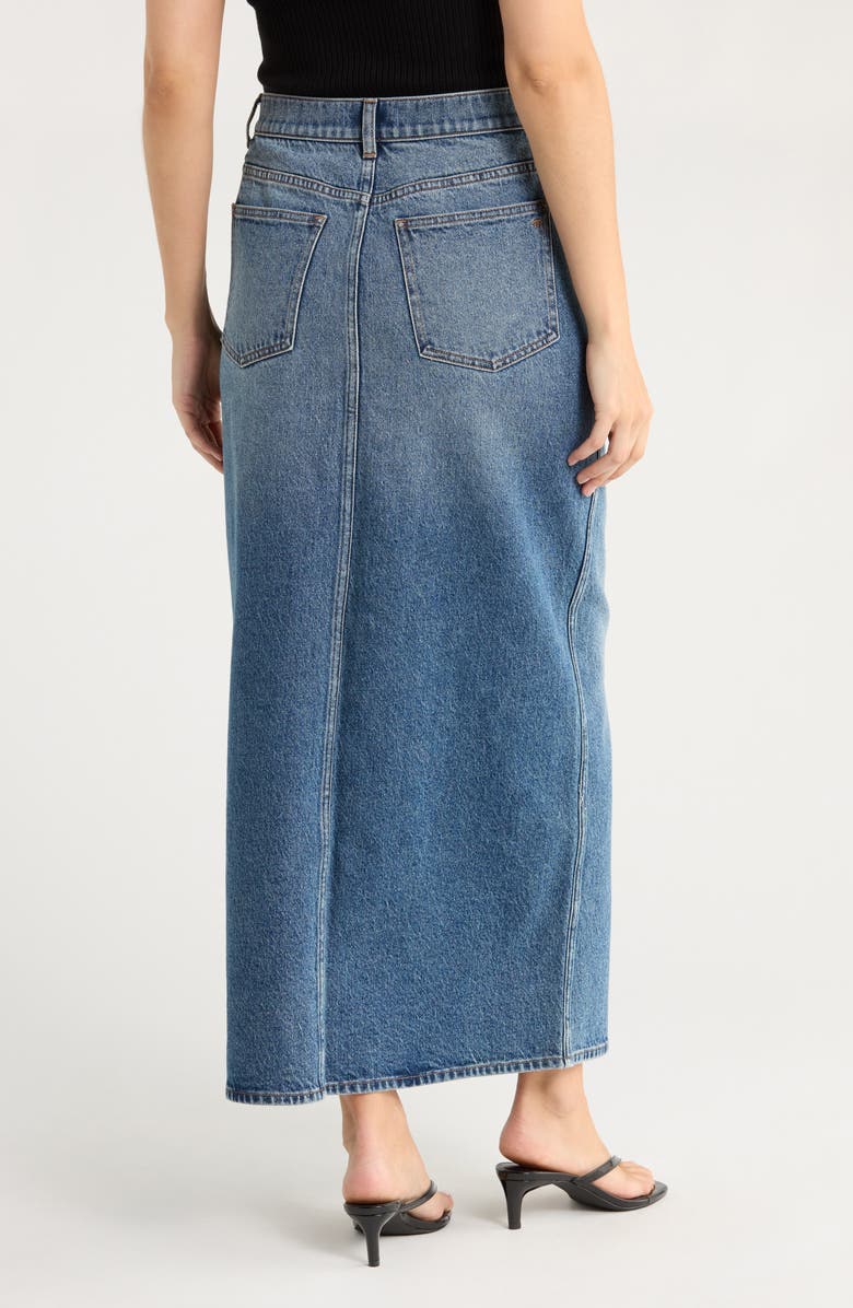 Madewell Denim Maxi Skirt, Alternate, color, Lombard Wash