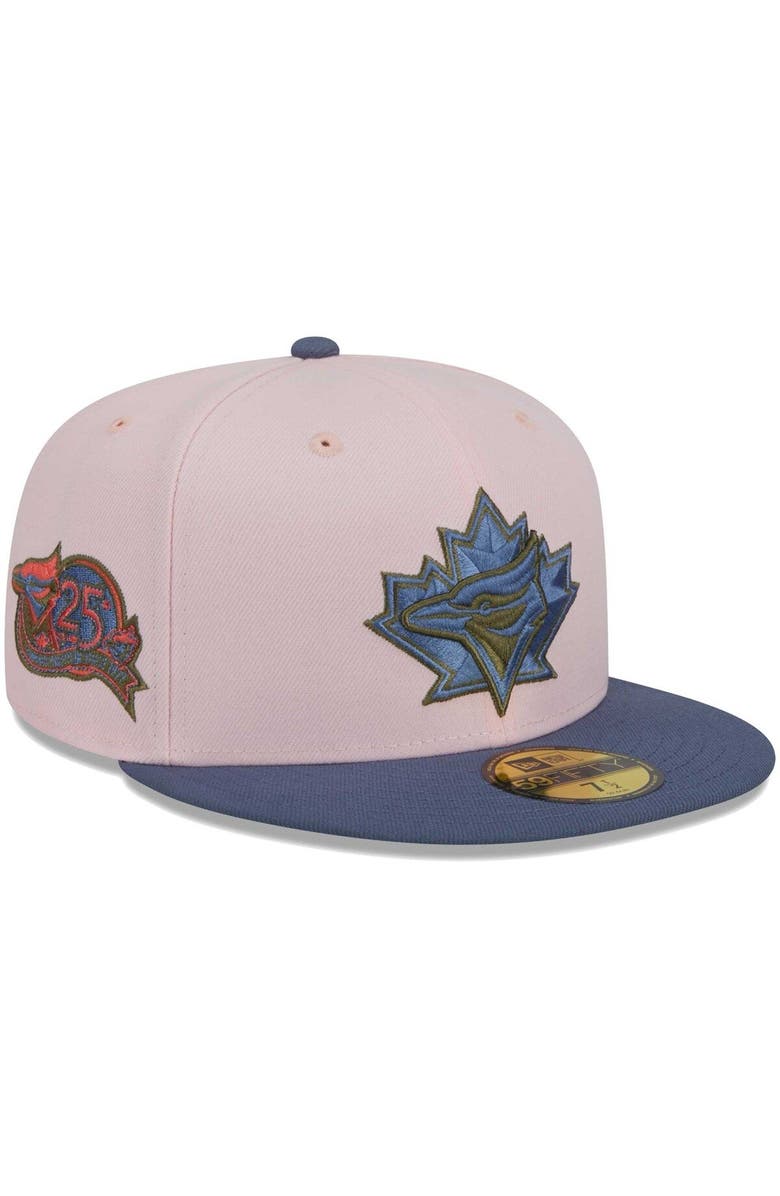 New Era Men's New Era Pink/Blue Toronto Blue Jays  Olive Undervisor 59FIFTY Fitted Hat, Main, color, 