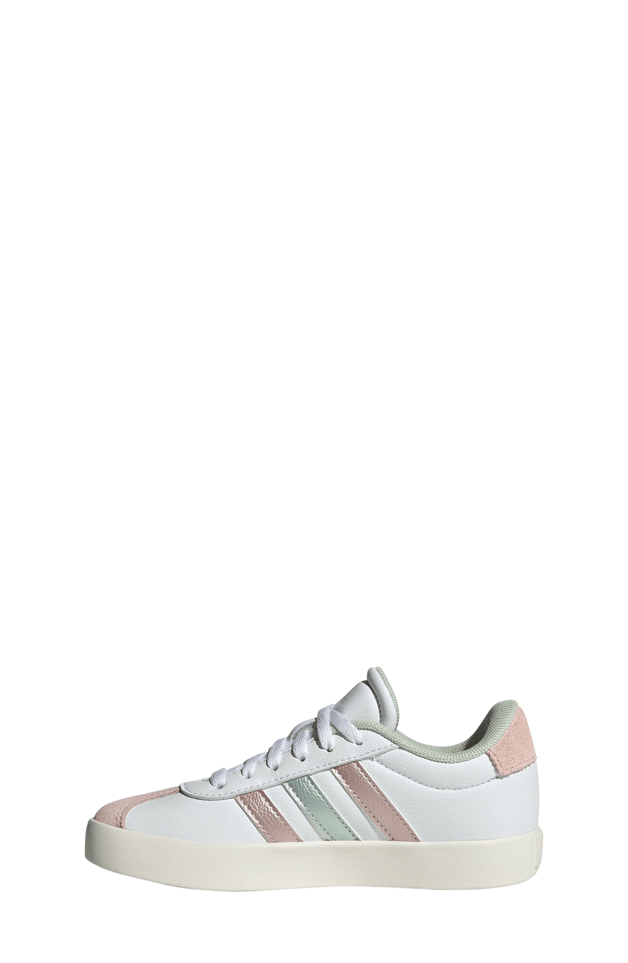 Kids' VL Court 3.0 Sneaker, Alternate, color, WHITE/ GREEN MET./ PINK MET.