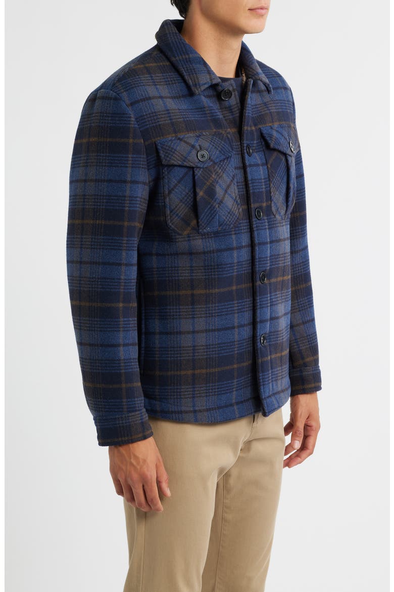 Kaden Plaid Overshirt, Alternate, color, NAVY