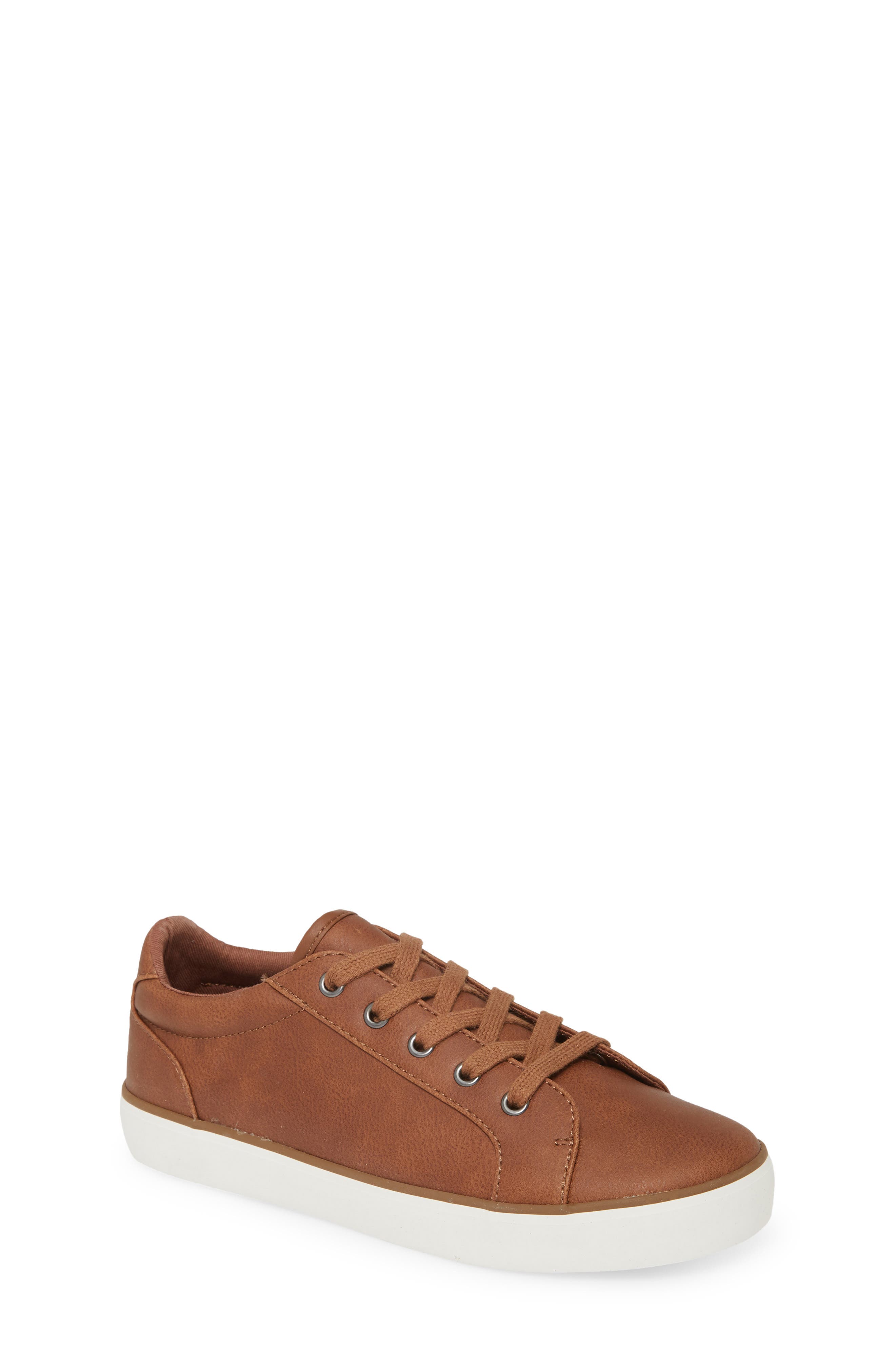 Lace Up Sneaker, Main, color, COGNAC FAUX LEATHER
