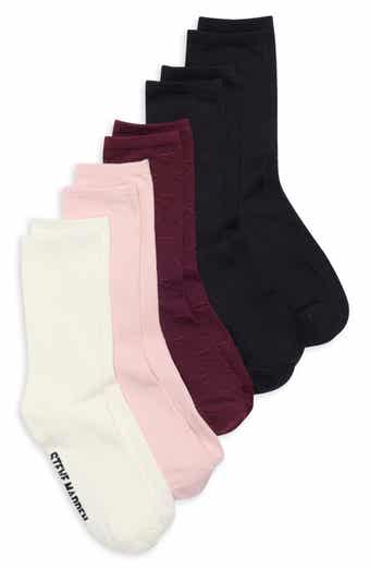 5-Pack Pointelle Stitch Crew Socks