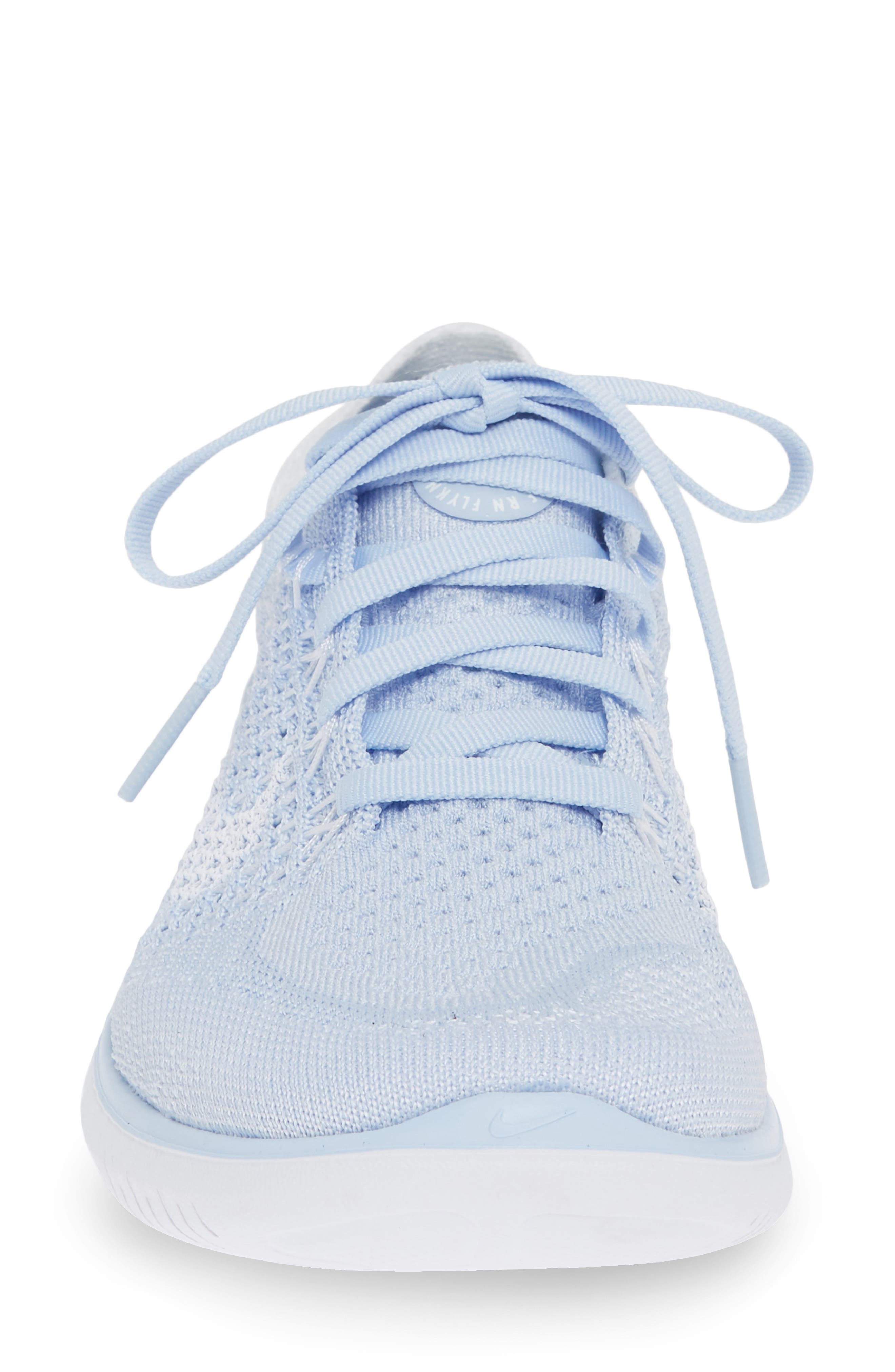Free RN Flyknit 2018 Running Shoe, Alternate, color, HYDROGEN BLUE/ WHITE/ WHITE