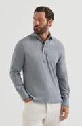Brunello Cucinelli Cotton jersey long sleeve polo with shirt-style collar