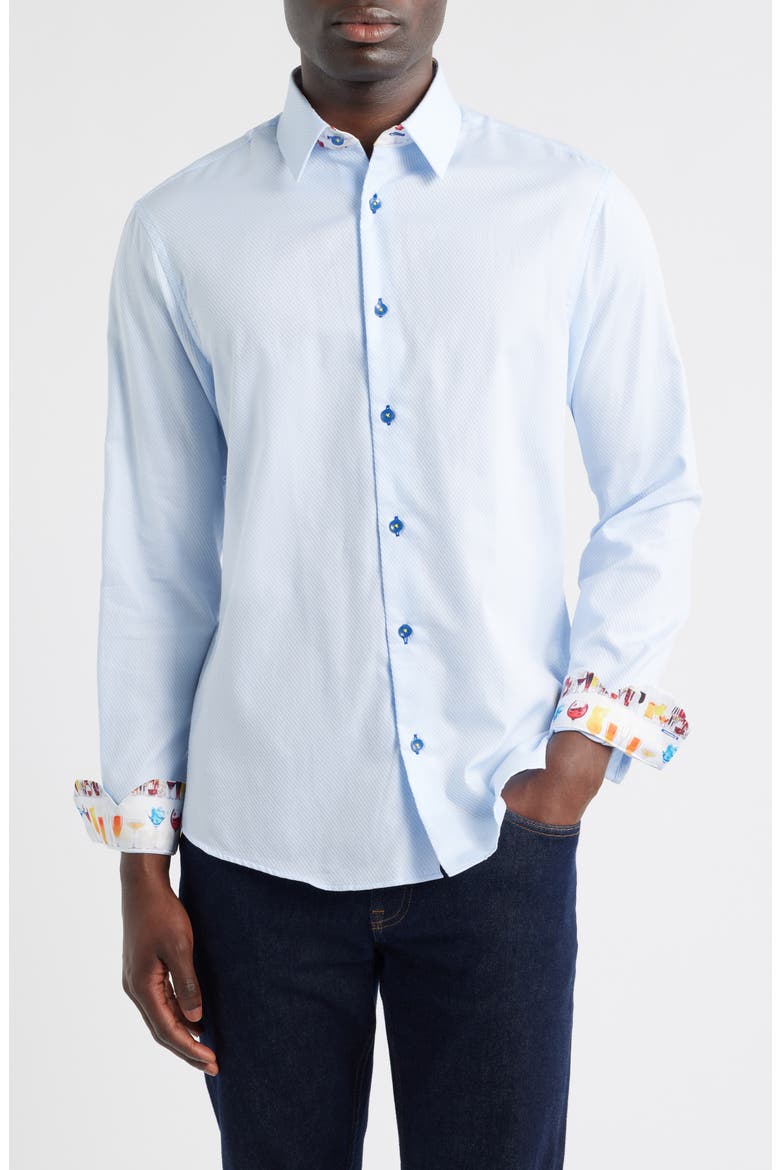 Sinai Collection Luxe Cotton Dress Shirt, Main, color, BLUE