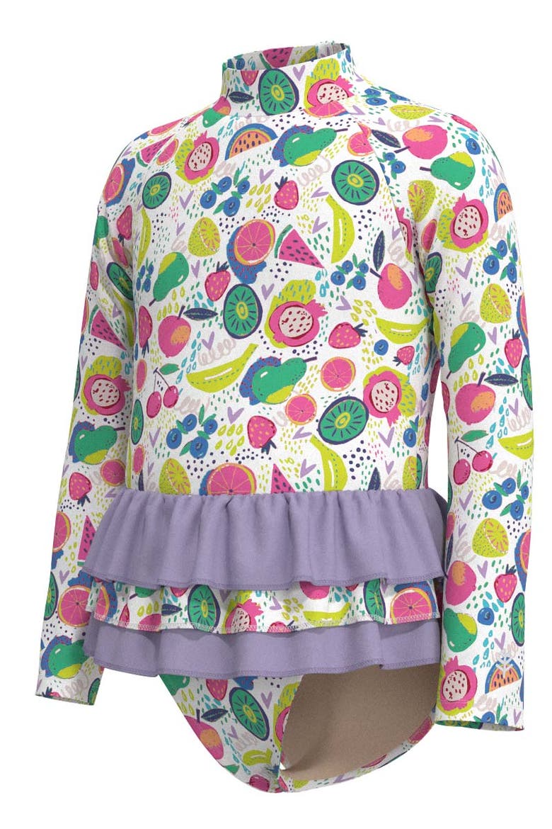Cafe Kailani Long Sleeve Swimsuit, UPF 50+ Sun Protection, Alternate, color, Lavendula