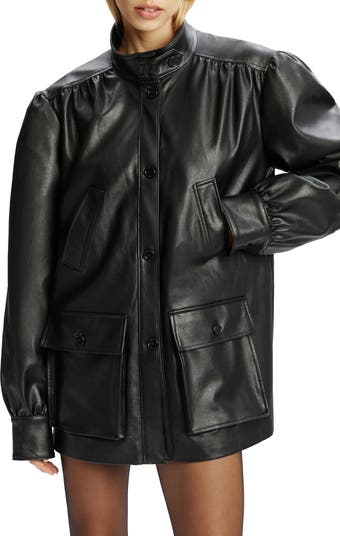 Clements Boxy Faux Leather Jacket