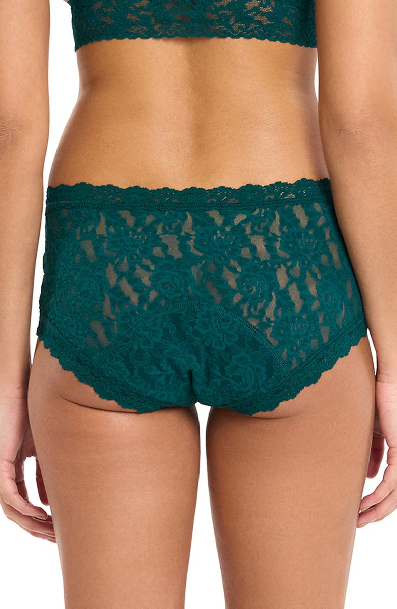 Hanky Panky x Saalt Signature LaceÂ<sup>®</sup> Leakproof Boyshorts, Alternate, color, Mountain Green