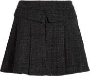 All in Favor Pleated Tweed Miniskirt