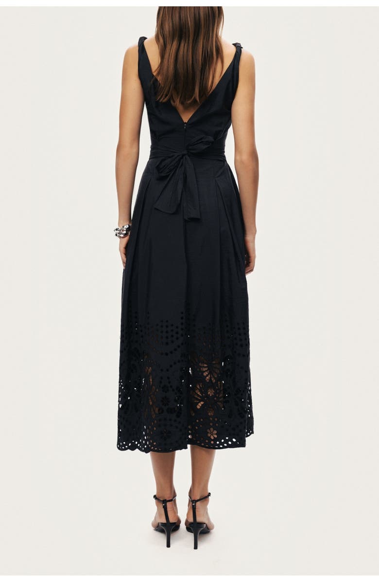 Nocturne Sleeveless Embroidered Midi Dress, Alternate, color, Black
