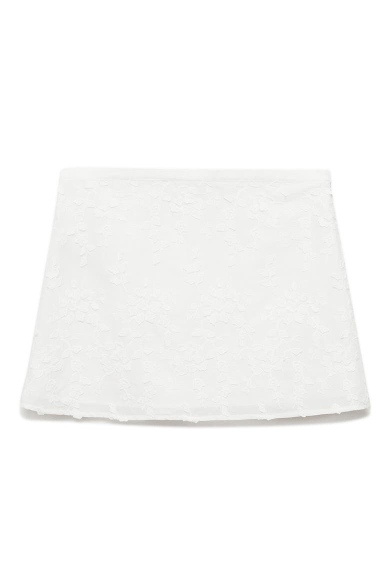 Floral Embroidery Cotton Miniskirt, Alternate, color, WHITE