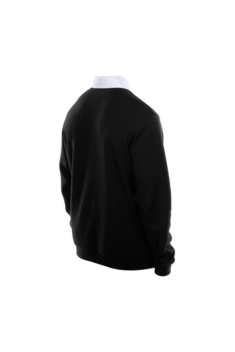 Men's New Era Black San Francisco Giants Throwback Prep Colorblock Rugby Polo, Alternate, color, Black