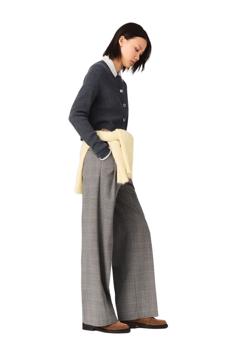Round-neck rib knit cardigan, Alternate, color, Grey