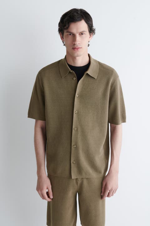 Knitted Linen Short-sleeved Shirt