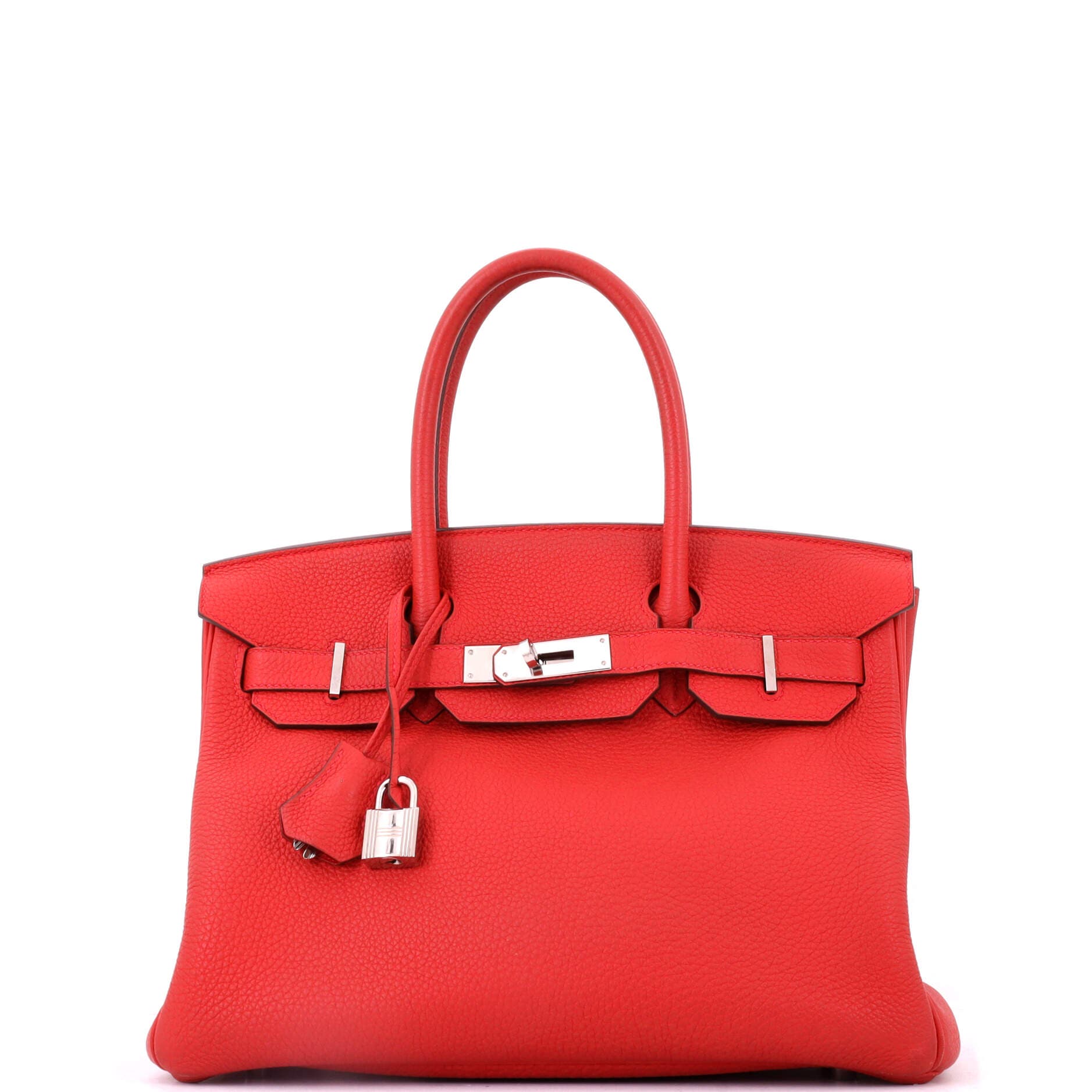Birkin Handbag Red Togo with Palladium Hardware 30, Main, color, Red