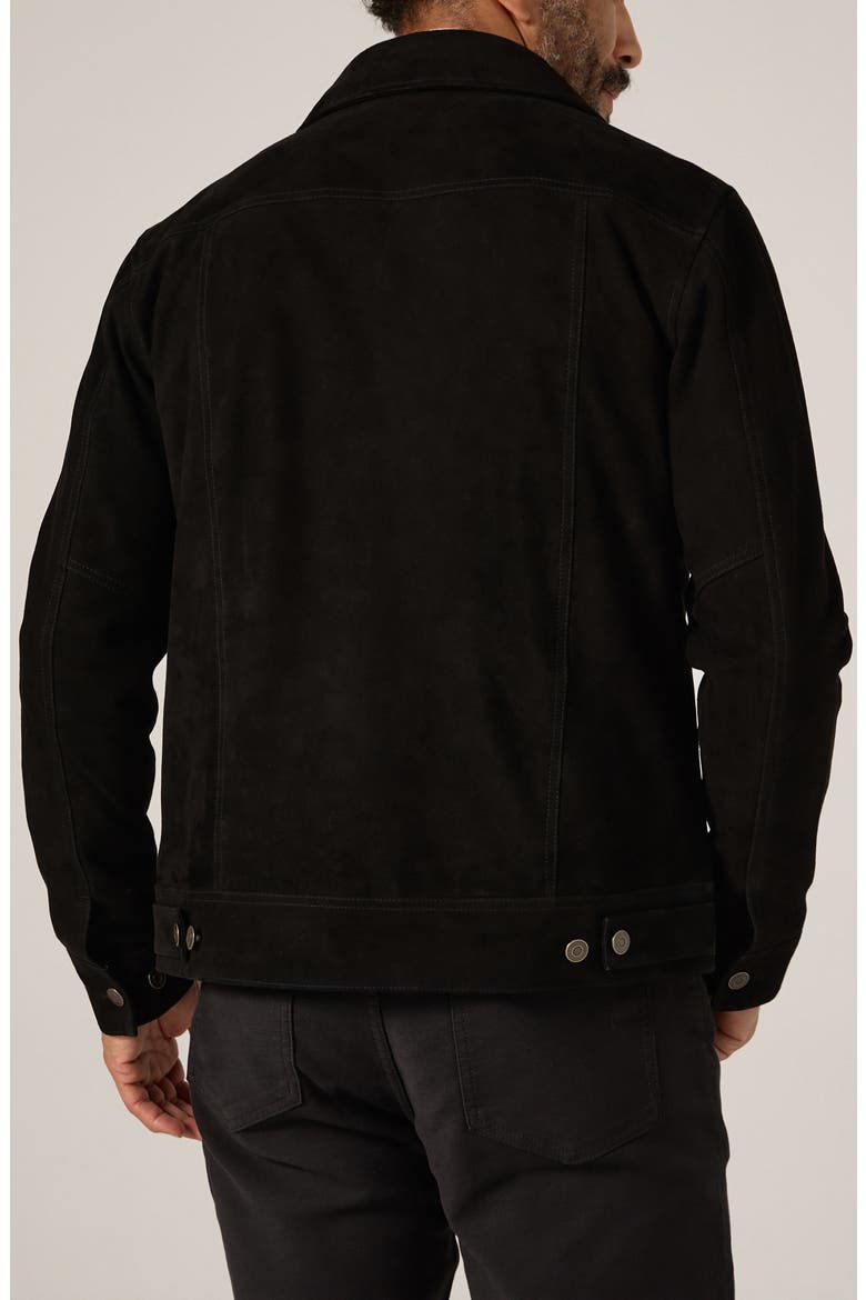 Outback Front Zip Suede Jacket, Alternate, color, BLACK