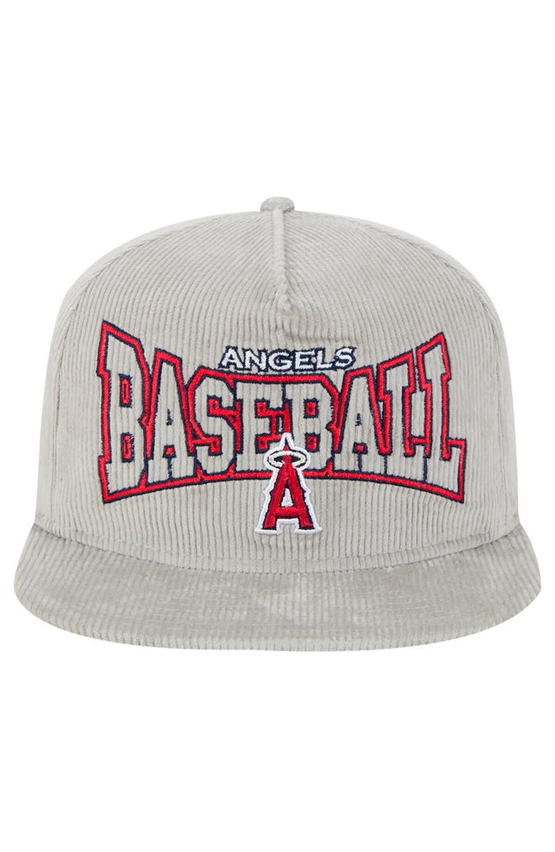 New Era Men's New Era Gray Los Angeles Angels Corduroy Golfer Snapback Hat, Alternate, color, Gray
