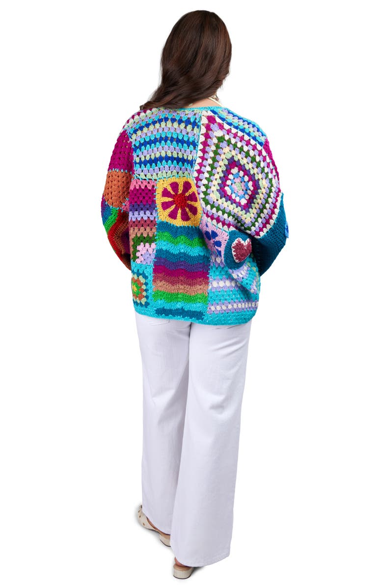 SAACHI Mixed Pattern Crocheted Cardigan, Alternate, color, Multi