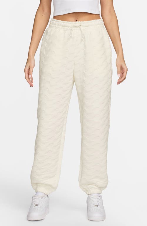 Nike Swoosh Jacquard Phoenix Fleece Joggers In White