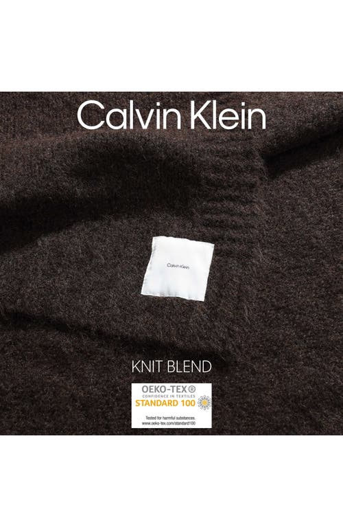 Calvin Klein Home Sweater Knit Throw Blanket In Medium Brown