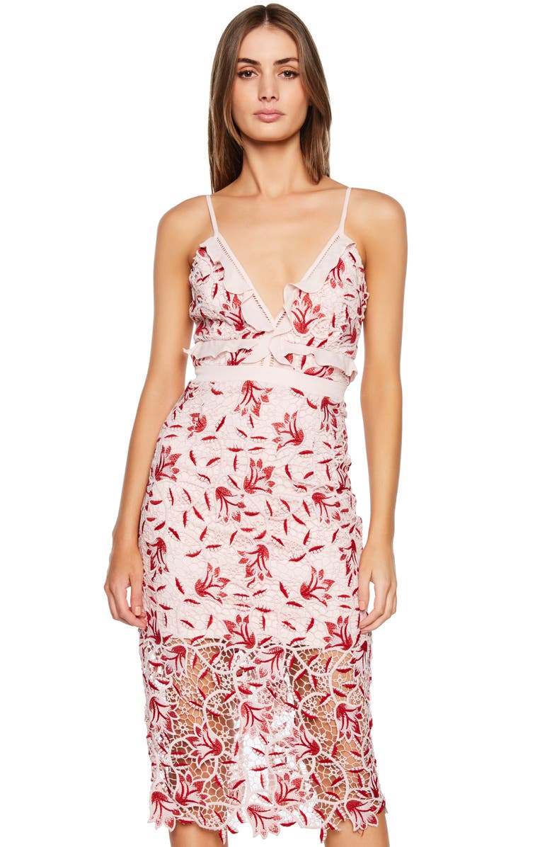 Bardot Coco Lace Dress, Alternate, color, Lotus