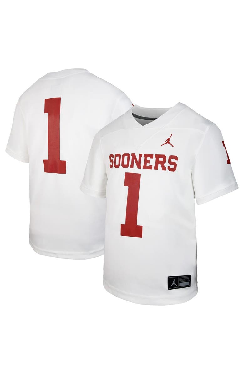 Jordan Brand Youth Jordan Brand #1 White Oklahoma Sooners Untouchable Replica Game Jersey, Main, color, White