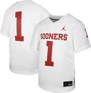 Jordan Brand Youth Jordan Brand #1 White Oklahoma Sooners Untouchable Replica Game Jersey