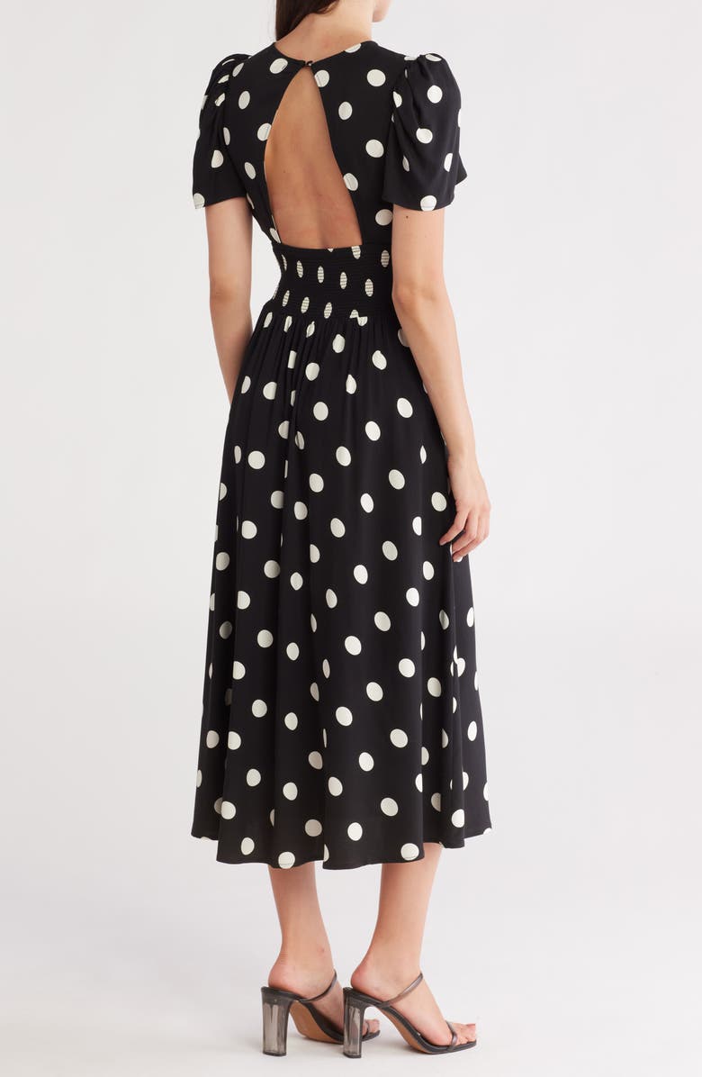 AFRM Jamie Print Open Back Short Sleeve Dress