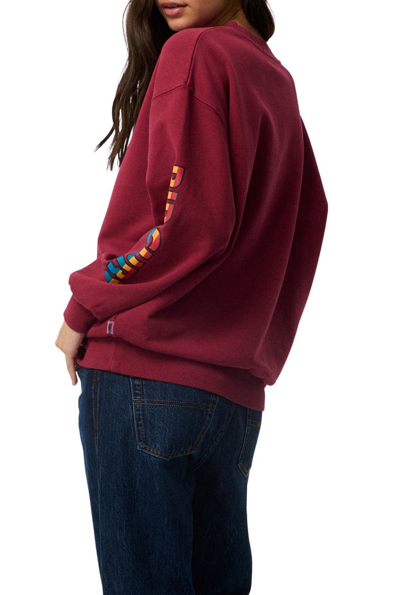 Heritage Graphic Oversized Sweatshirt, Alternate, color, PLUM
