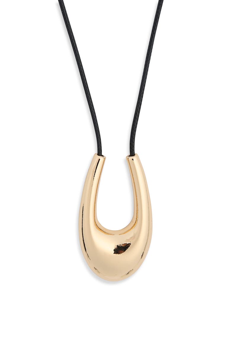 Corded Pendant Necklace, Main, color, GOLD