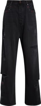 AMIRI Bones Studded Rip & Repair Baggy Jeans