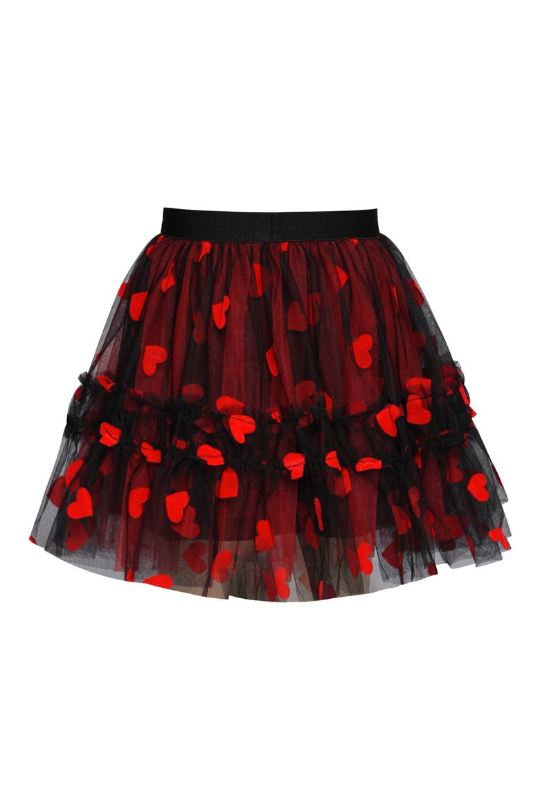 Kids' Heart Tutu Skirt, Alternate, color, BLACK RED HEART