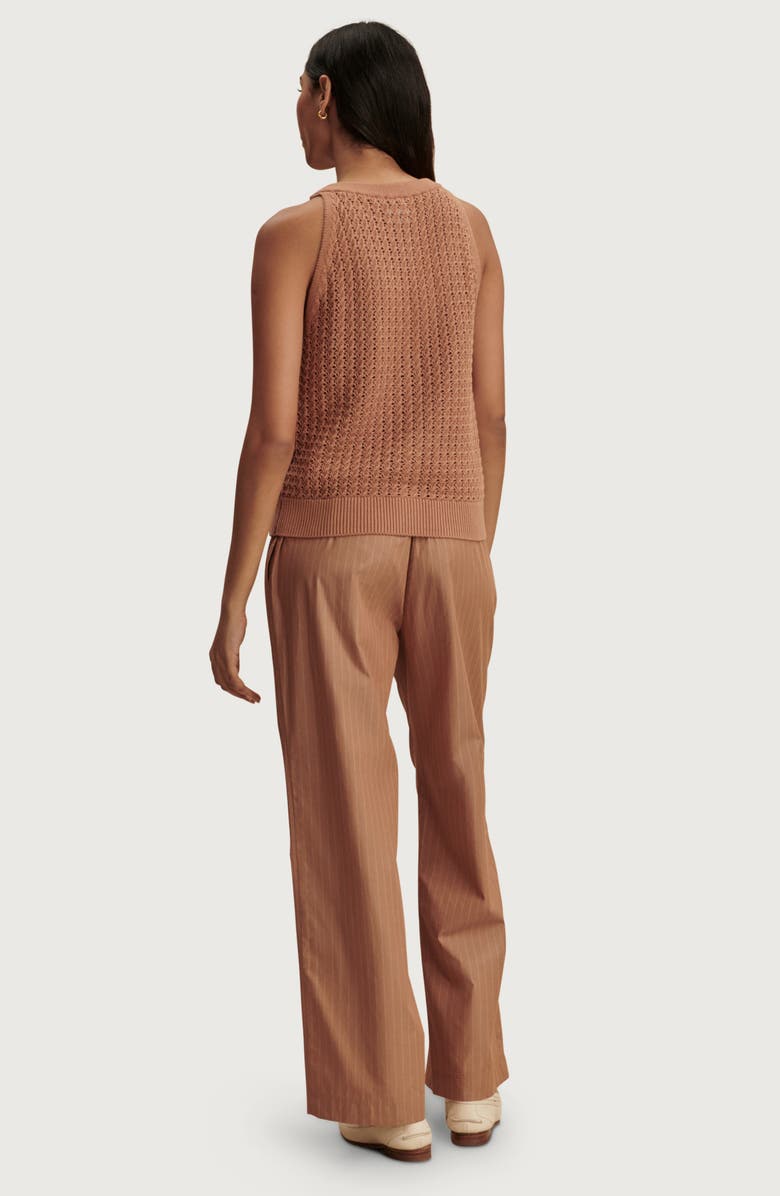 Varley Rowan Straight Leg Cotton Pants, Alternate, color, Camel Stripe