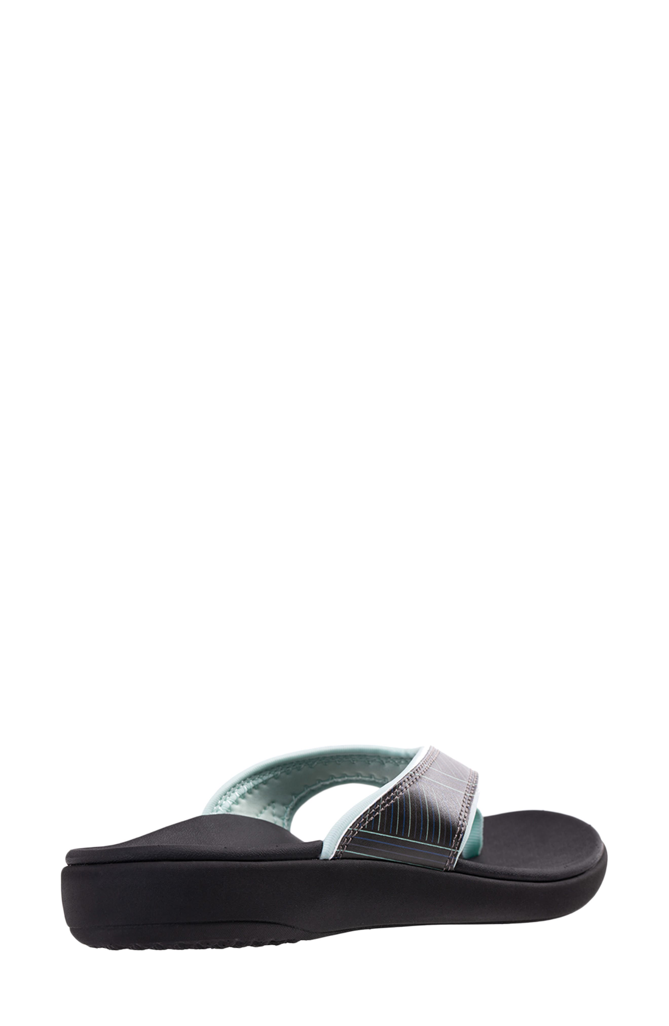 Yumi Summer Stripe Flip Flop, Alternate, color, BLACK